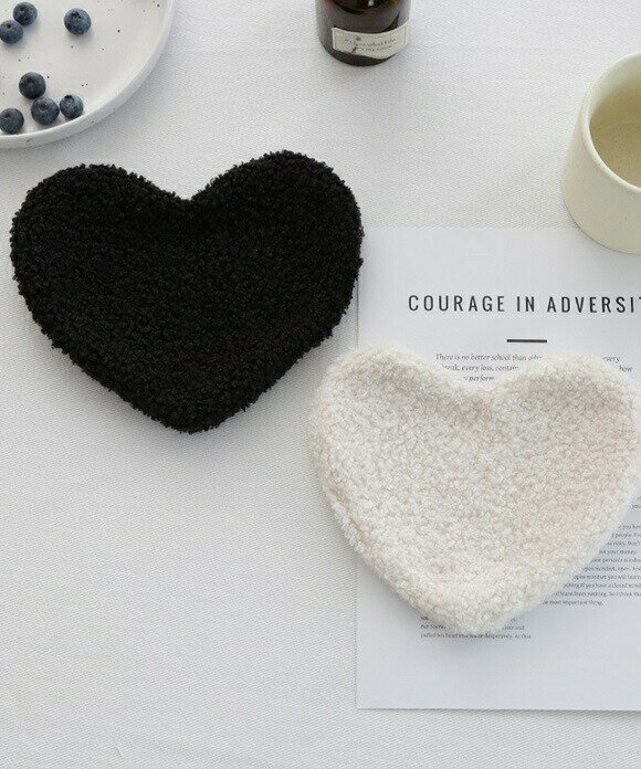 【BLACK FRIDAY限定クーポン】コースター ハート ハート型 LOVE もこもこ 小物置き 敷き インテリア 雑貨 韓国 韓国ファッション 春 夏 秋 冬 オフィス カジュアル シンプル レディース 装飾 パッド 映え 小物
