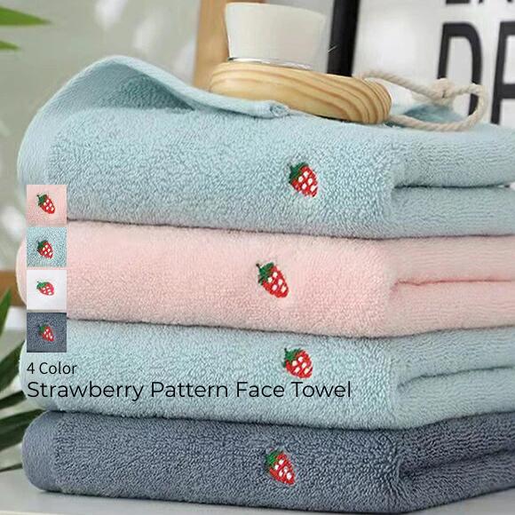 【BLACK FRIDAY限定クーポン】タオル フェイスタオル イチゴ柄 ストロベリー 苺 いちご 雑貨 韓国イン..