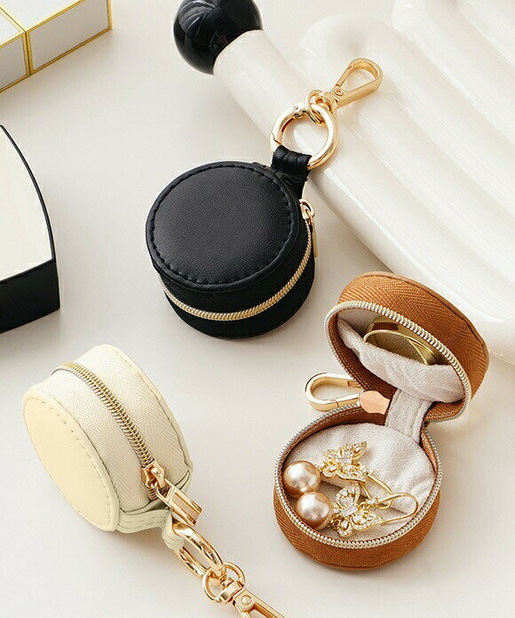 【BLACK FRIDAY限定クーポン】アクセサリーケース ケース 収納 小物入れ 服飾雑貨 雑貨 ジュエリーケース 韓国ファッション 春 夏 秋 冬 オフィスカジュアル クラシカル レトロ シンプル 旅行 ラウンド 丸 ミニ サイズ