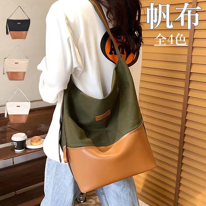 乐天商城 - 【クーポン最大999円OFF】ショルダーバッグ バッグ レディース A4サイズ 無地 斜めがけ 内ポケット 口元ファスナー 厚手生地 調節可能 通勤 通学 大きめ 肩掛けかばん かわいい おしゃれ 人気 大容量 男女兼用 肩掛け 母の日 手提げバッグ 帆布 手さげ A4対応