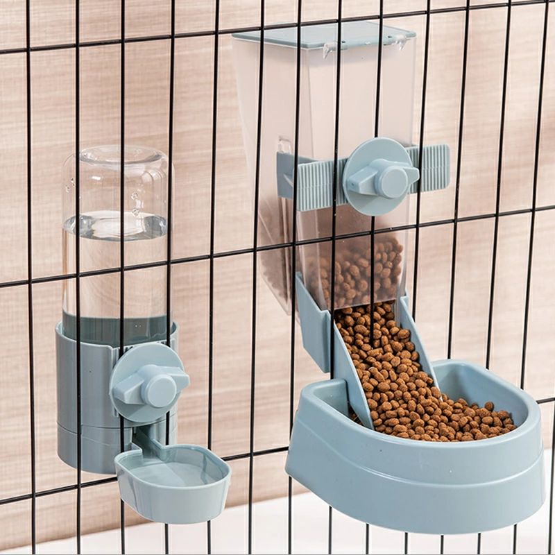 ペット用給餌器 給水器 セット ケージ固定 自動給餌器 自動給水器 犬用 オートフィ...