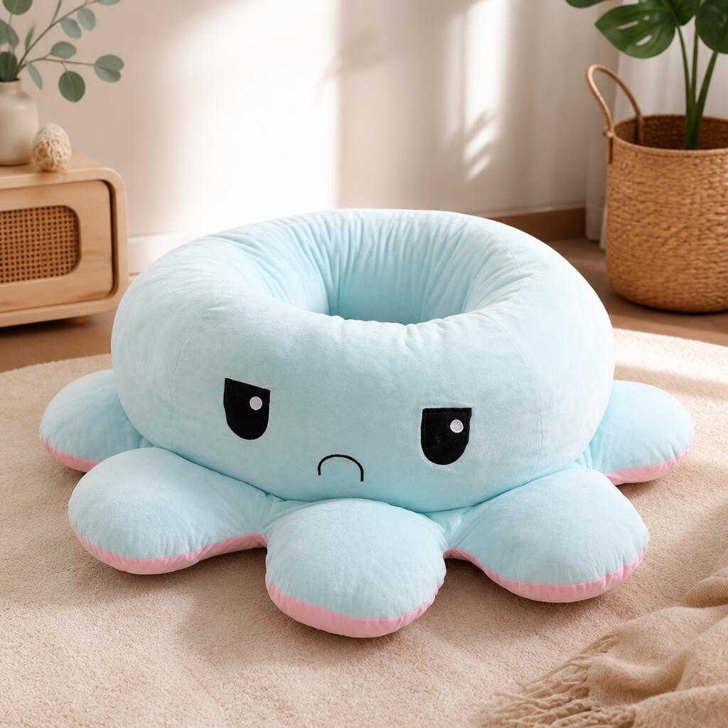 乐天商城 - 【新発売限定記念価格！】ぬいぐるみ タコ リバーシブルタコ人形 ぬいぐるみ　両面表情 怒る顔も笑い顔も 面白い　プレゼント ギフト 裏返したタコのぬいぐるみ 特大