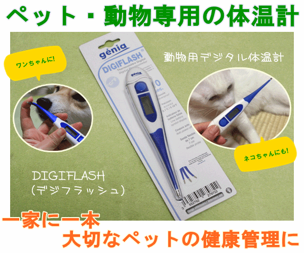 【1年保証】動物用 体温計 犬 猫 いぬ ねこ ペット デジタル 体温計 DIGIFLASH デジフラッシュ 健康管理 ネコ うさぎ 老犬 動物用体温計 体調管理 用品 グッズ ペットグッズ 老犬 介護 フェレット 防水 メモリー機能 おすすめ