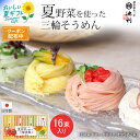お中元 送料無料 【包装/のし印字OK】<池利>夏野菜を使った三輪素麺手延べ 彩り 健康 贈り物 夏の食卓