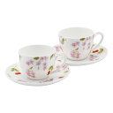<エインズレイ>ペアティー碗皿 CBPH34006-2桜 デザイン お茶会 贈り物 食洗機対応 お祝い プレゼント 内祝い お返し 記念品 景品 自宅用