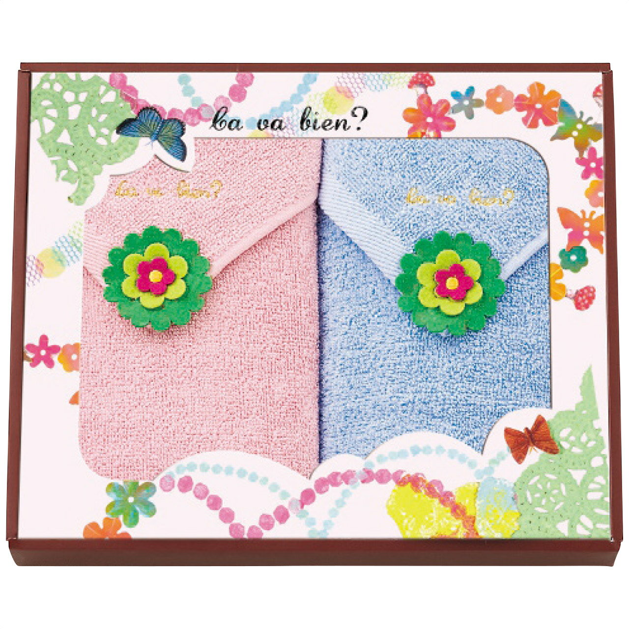 ＜サ・ヴァ・ビアン＞フェイスタオル2枚セットタオル 柔らかい 吸水性 おしゃれ 旅行 お祝い プレゼント 内祝い お返し 記念品 景品 自宅用