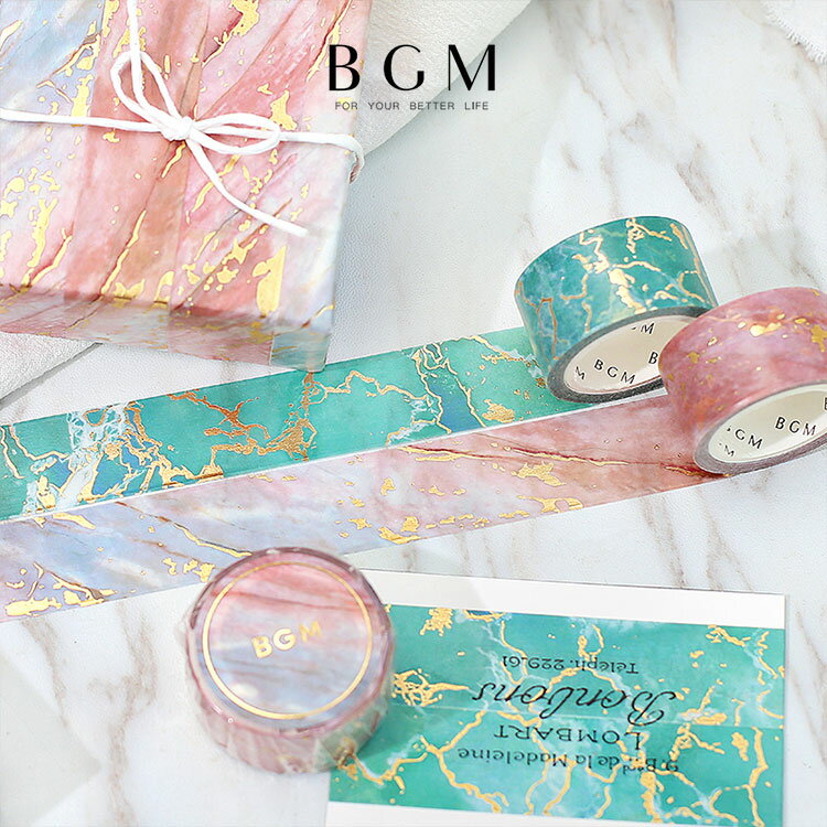 【クーポン&ポイント最大46倍!9日01:59まで】BGM マスキングテープ 箔押し スペシャル 20mm 2cm 2センチ幅 BM-SPIG001 石柄・シャンパン BM-SPIG002 石柄・シーグリーン ビージーエム