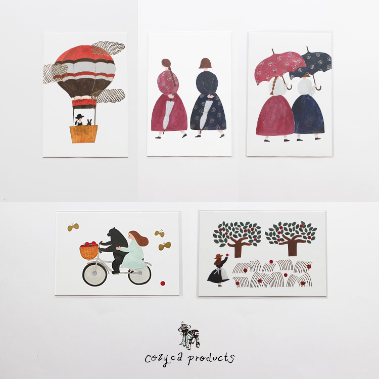 【30日24H限定!楽天カード利用で最大P6倍】Cozyca Products コジカプロダクツ ネクタイ ポストカード 箔押し りんご畑 25-434 気球 ...