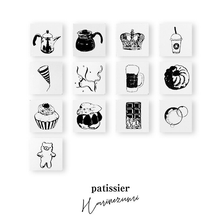 【クーポン&ポイント最大47倍!27日01:59まで】パティシエハリネズミ スタンプ 12×12mm ポット コーヒーサーバー 王冠 フラッペチーノ クラッカー ビール フレンチクルーラー チェリーカップケーキ いちごシュー チョコ シャボン玉 クッキー