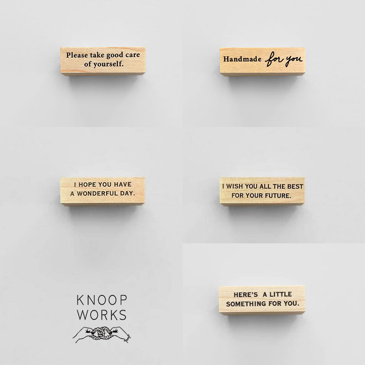 【20日24H限定！楽天カード利用で最大P6倍】KNOOPWORKS クノープワークス スタンプ Please take good care of yourself/Handmade for you/I HOPE YOU HAVE A WONDERFUL DAY/I WISH YOU ALL THE BEST FOR YOUR FUTURE/HERE’S A LITTLE SOMETHING FOR YOU はんこ