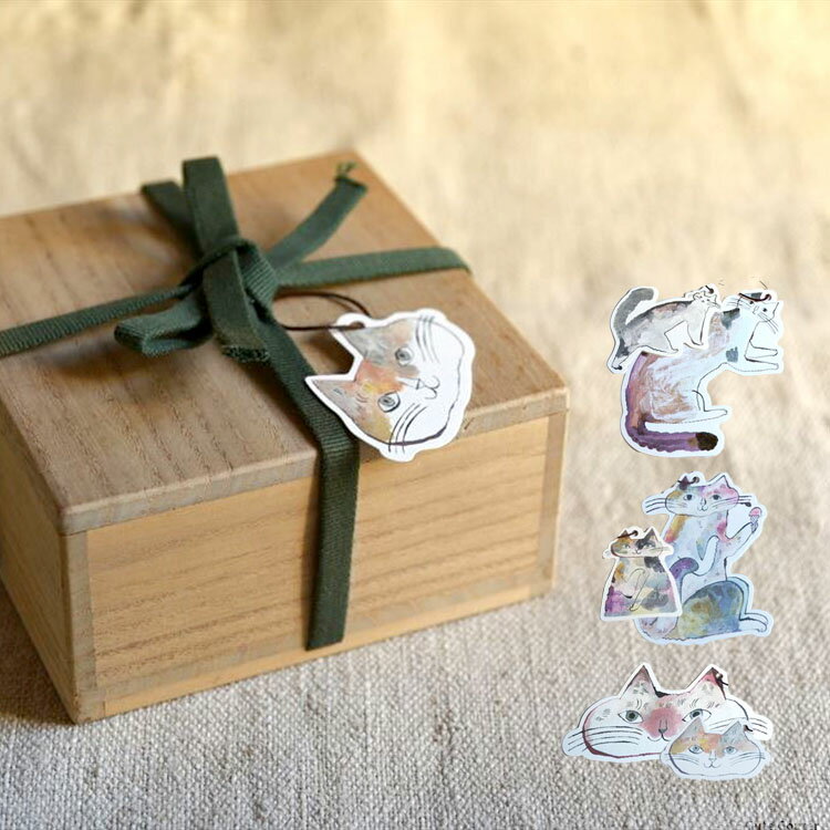 【30日24H限定!楽天カード利用で最大P6倍】倉敷意匠 Classiky トラネコボンボン 猫ちゃんタグ 大小各2枚セット 型抜き ダイカット カード 手描き...