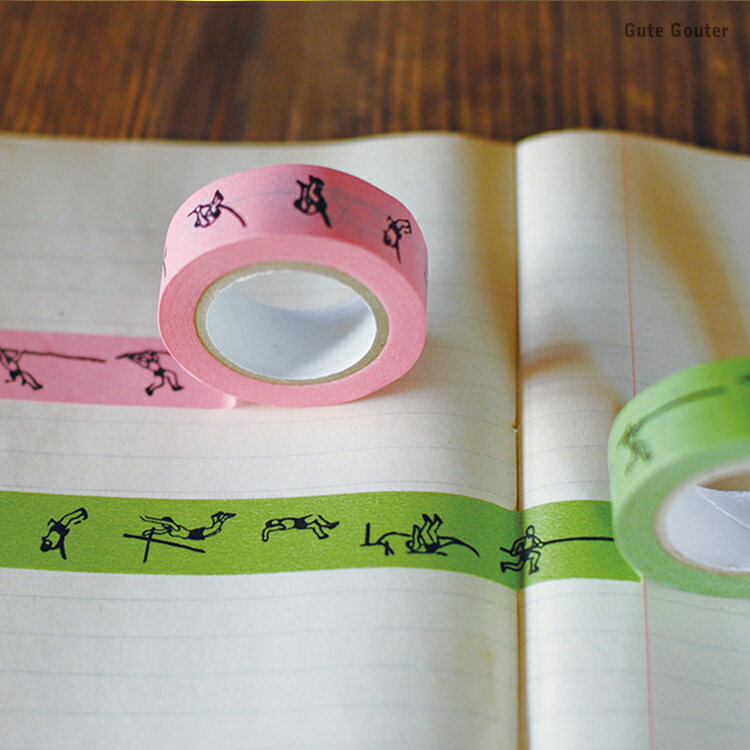 【30日24H限定!楽天カード利用で最大P6倍】2巻パック 倉敷意匠 マスキングテープ ナンシー関 棒高跳び 2色セット 1.7センチ幅 17mm KS-MT0...