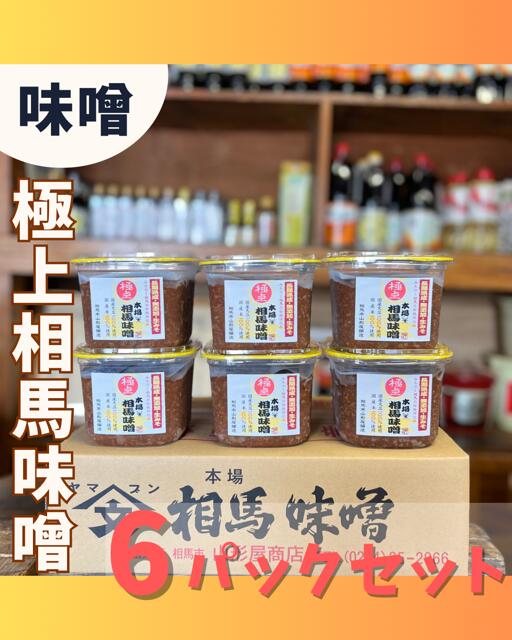 【送料込】極上相馬味噌6パックセット伝統の生味噌 無添加 米みそ 国産 2年長期熟成 天然醸造 赤味噌 麹歩合10割 蔵出し味噌 産地直送 福島 相馬 大豆 とよまさり 味噌 みそ汁 酵素 菌活 発酵食品 発酵 おすすめ 創業150年 老舗の味 ふくしまプライド 1