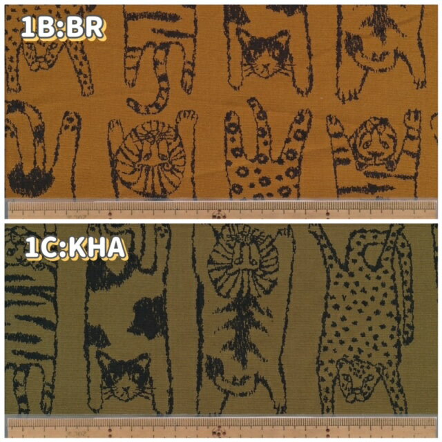 1024-1245 ネコ科の動物 40ブロード HOKKOH