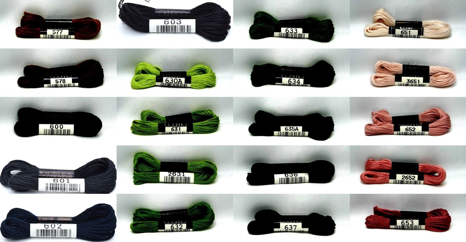 #25 COSMO刺繍糸 C/#577～653