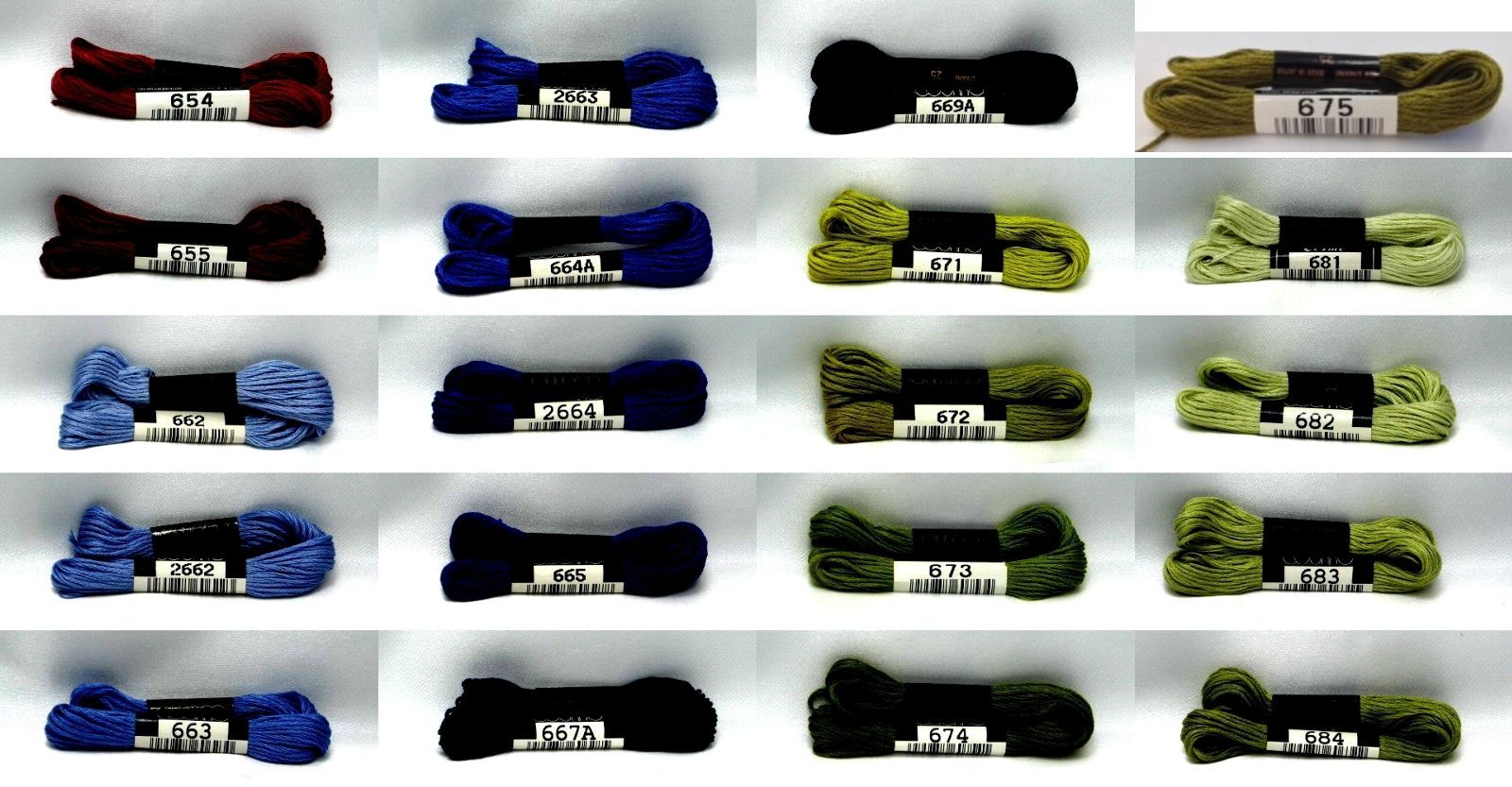 #25 COSMO刺繍糸 C/#654～684