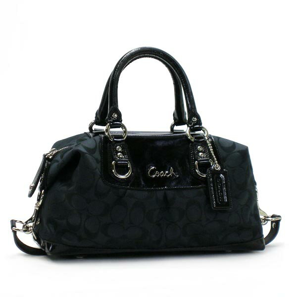 COACH/コーチ　2WAYミニボストンバッグ シグネチャー・サテン・サッチェル F15443SLCBK【ラッピング無料】【楽ギフ_包装】【10P11Mar16】【05P03Dec16】