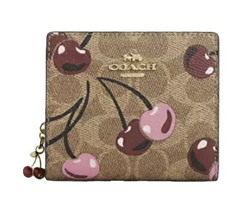 Rakuten - 【★楽天ハッピーホリディSALE！個数限定大特価】COACH/コーチ　COACH スナップ ウォレット シグネチャー キャンバス チェリー プリント 財布 CZ347 IMTAM【春財布】【ラッピング無料】【楽ギフ_包装】【新社会人】【母の日】【楽天スーパーSALE】