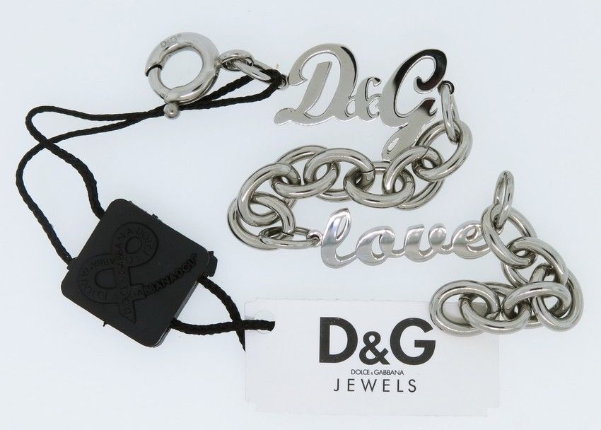 ドルチェ&ガッバーナ D&G/ドルチェ＆ガッバーナ ロゴ Love シルバーブレスレット　DJ0392 【Luxury Brand Selection】【ラッピング無料】【楽ギフ_包装】