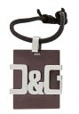 ドルガバ ネックレス（メンズ） D&G/ディーアンドジー　D＆Gロゴプレート レザー ネックレス シルバー＆ブラウン DJ0732 【Luxury Brand Selection】【メンズ ギフト】【ラッピング無料】【楽ギフ_包装】