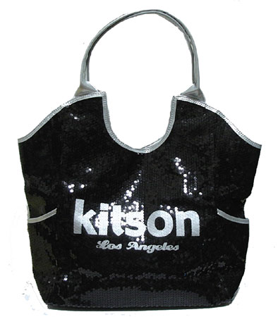 KITSON���ѥ󥳡���ȡ��ȥХå�LosAngelesSequinToteBlack/SILVER
