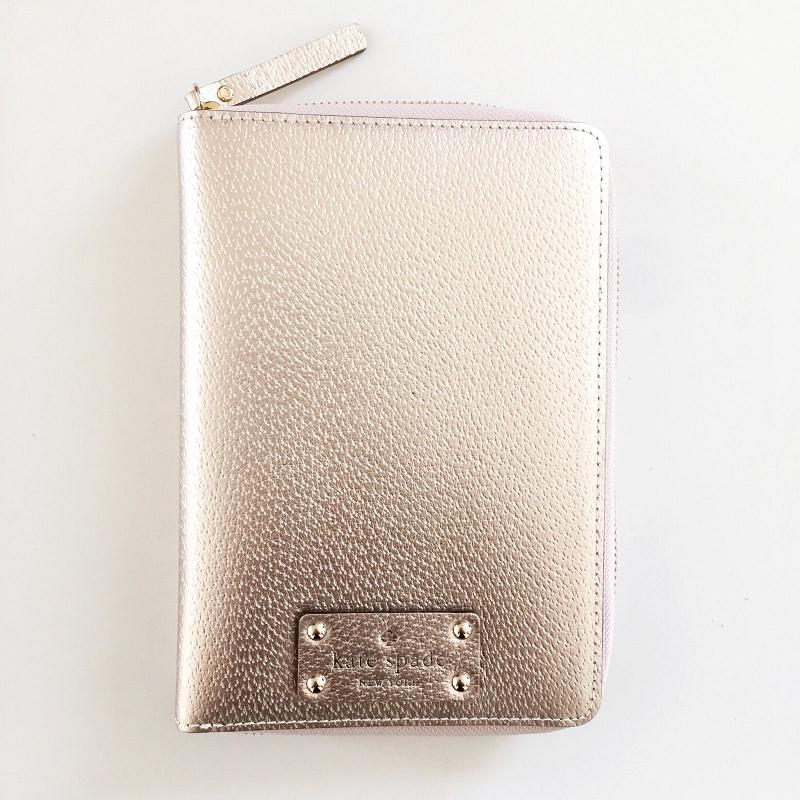 【本体のみ】kate spade/ケイトスペード 2022年最新システム手帳 wellesley zip around personal organizer ROSE GOLD 【ラッピング無料】【楽ギフ_包装】