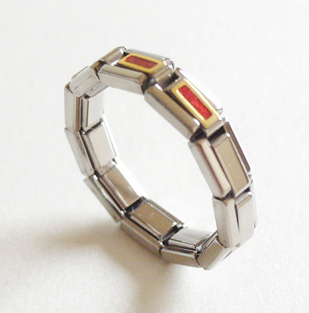 メンズ・スティール パーツ式チャームリング [18K/レッド] 18〜19号/22〜23号 【Luxury Brand Selection】【メンズ ギフト】【ラッピング無料】【楽ギフ_包装】【楽ギフ_のし】【楽ギフ_メッセ】【RCP】【10P01Mar16】【05P03Dec16】