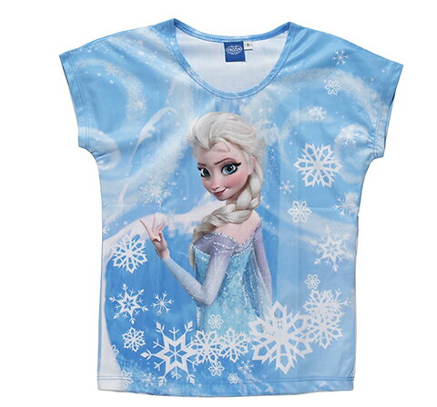 【メール便送料無料】Disney（ディズニー）FROZEN Elsa Tアナと雪の女王 エルサ Tシャツ 【子供服 4歳 6歳 8歳】のサムネイル