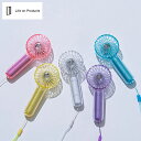 【告知】9/1は全品ポイントアップ+クーポン!ミニクリアファン LEDライト付 LCAF002 Life on Products / ライフオンプロダクツ ハンディファン 携帯扇風機 ハンディ扇風機 携帯ファン ミニファン 首掛け ネックストラップ付き 手持ち 軽量 スリム USB充電