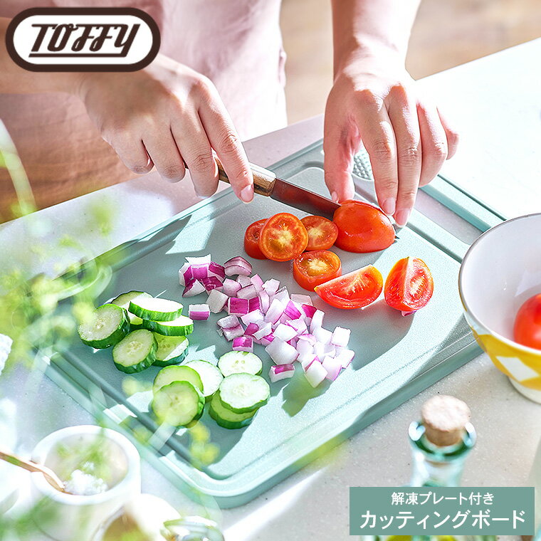 Toffy トフィー 解凍プレート付きカッティングボード K-KU24-PA / 食材 肉 解凍プレート まな板 アルミ 急速解凍 解凍皿 置くだけ アルミ プレート おろし器付き 食品解凍 肉 魚 野菜 時短 調理器具 解凍できる まな板のサムネイル