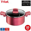 ティファール T-fal IHルージュ アンリミテッド シチューポット 20cm IH対応 ガス火対応 G26244 両手鍋（直送） t-fal Tfal