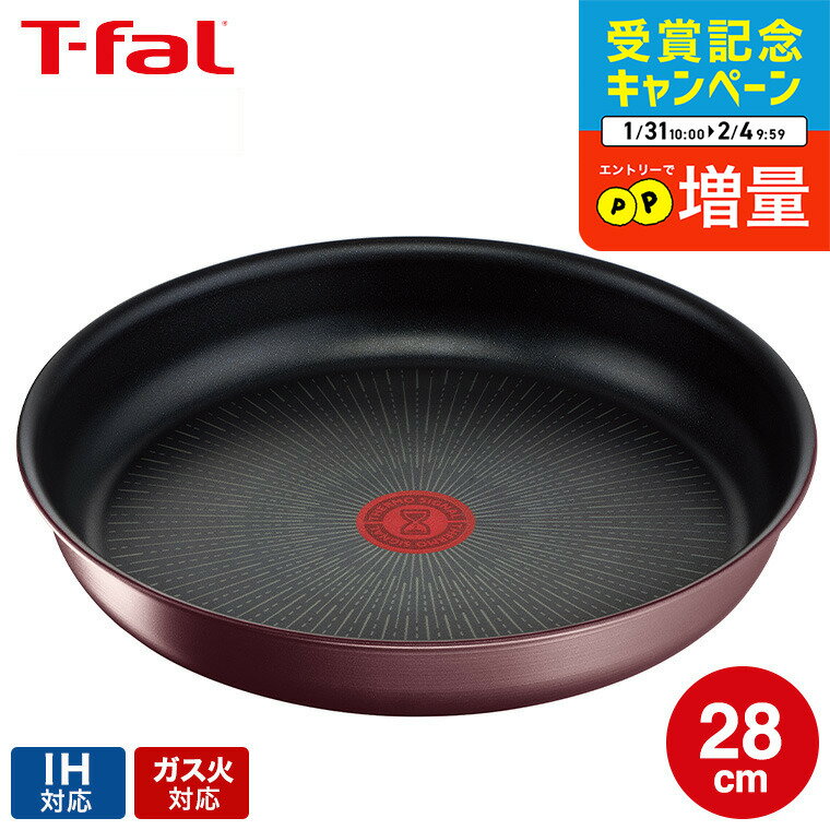 SOY޵ǰʥݥȥåסۥƥե T-fal 󥸥˥ͥ IHޥ֥饦󡦥ߥƥå ե饤ѥ 28cm ñ L385...