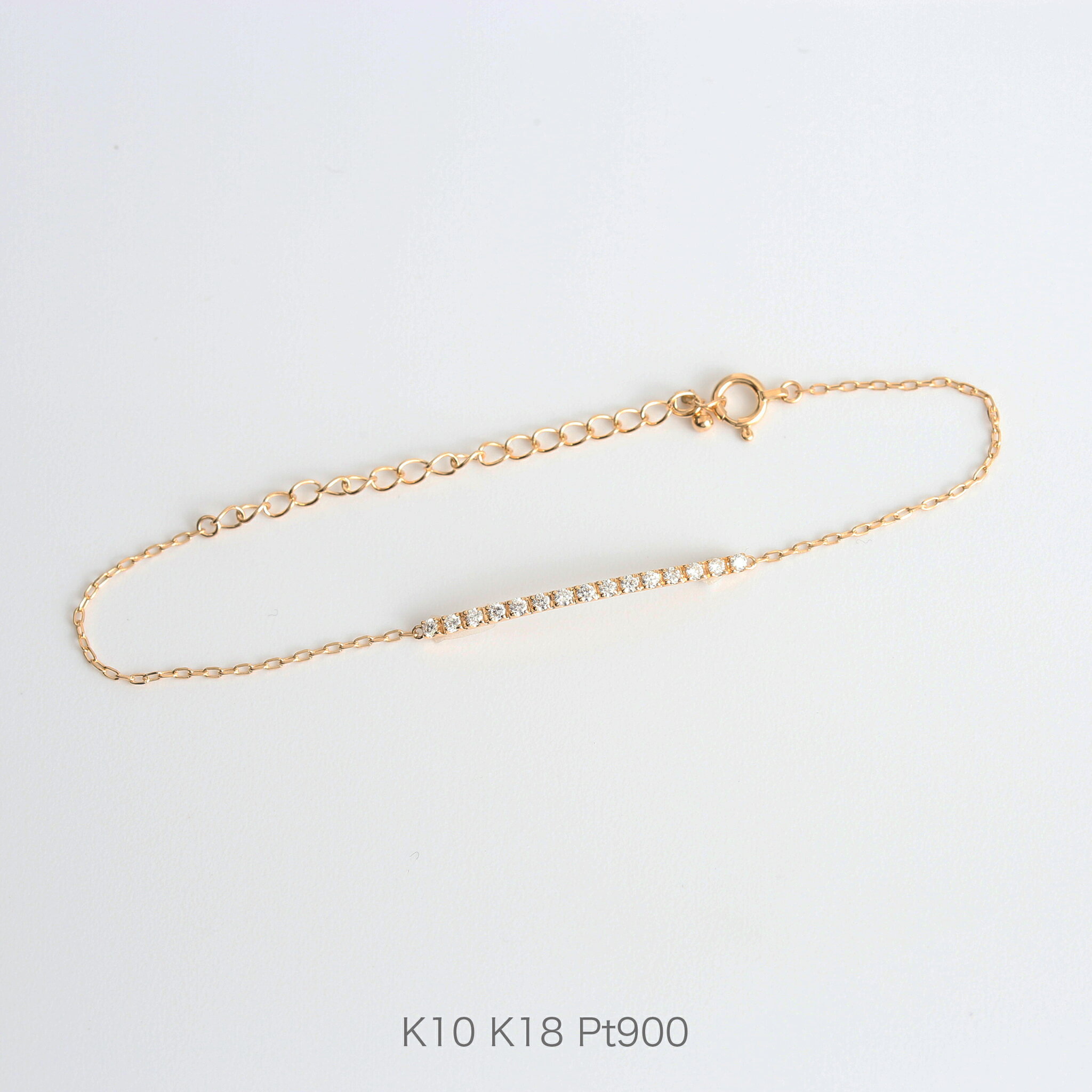 【Dear Line Bracelet】K10/K18/Pt900 ダイヤ