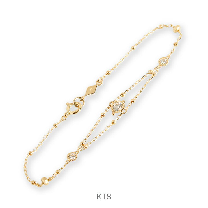 ブレスレット 【Dulles Bracelet】 ブレスレット ダイヤモンド クラシカル レディース k18 18金 18k ゴールド ピンクゴールド ホワイトゴールド ダイアモンド 女性 大人 繊細 プレゼント ギフト