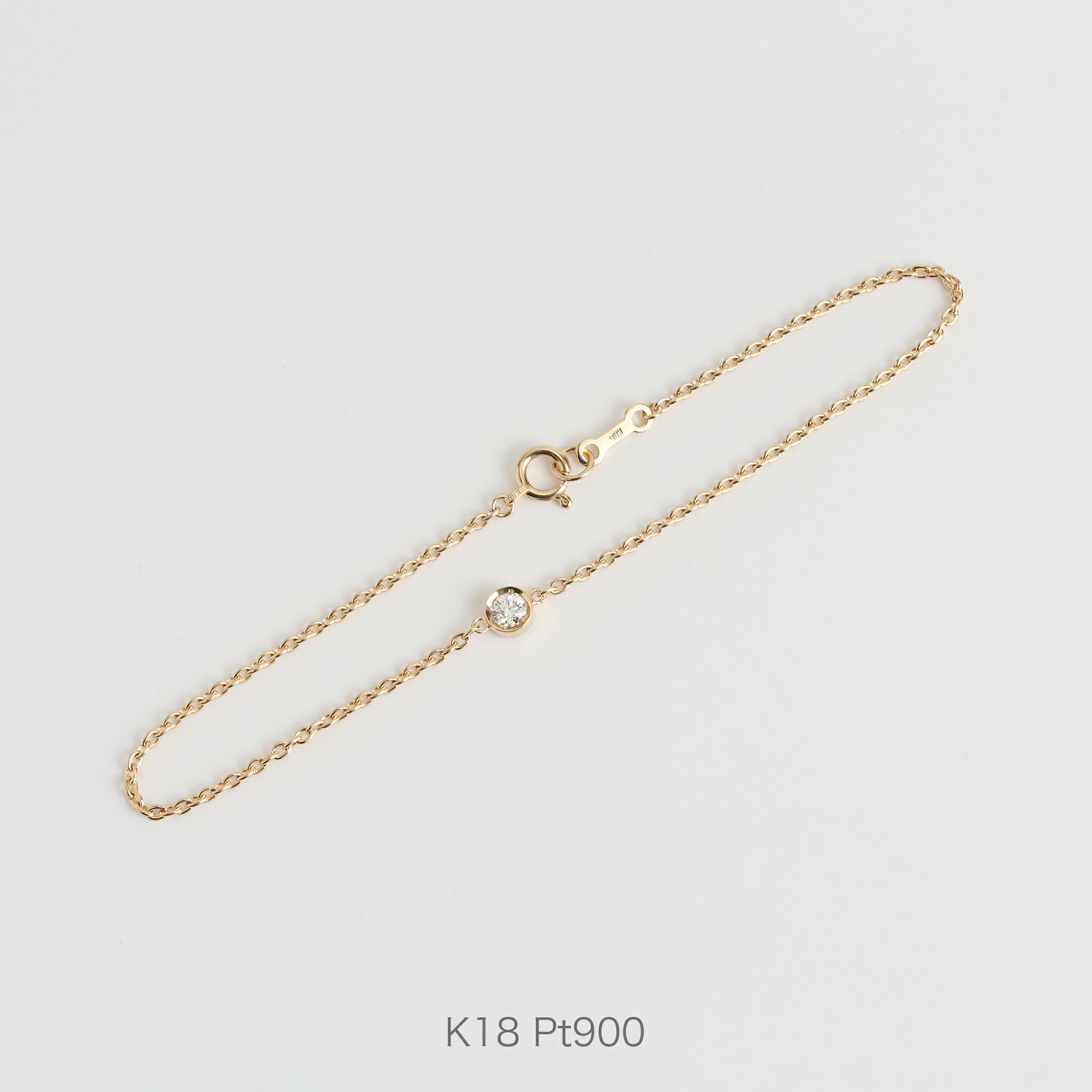 【Bettia Bracelet】 一粒 ダイヤモンド ブレスレット 一粒ダイヤ k18 18金 18k pt900 イエローゴールド ピンクゴールド ホワイト...