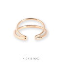 【Double line Ear Cuff】 K10/K18/Pt900 ダブルアーム ゴールド イヤーカフ 地金 二連 シンプル 10金 10k k10 18...