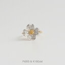 【Flowering / Ear Cuff】 Pt900&K18ゴールド 花 モチーフ ダイヤモンド コンビカラー イヤーカフ 花水木 18金 18k k18 ...