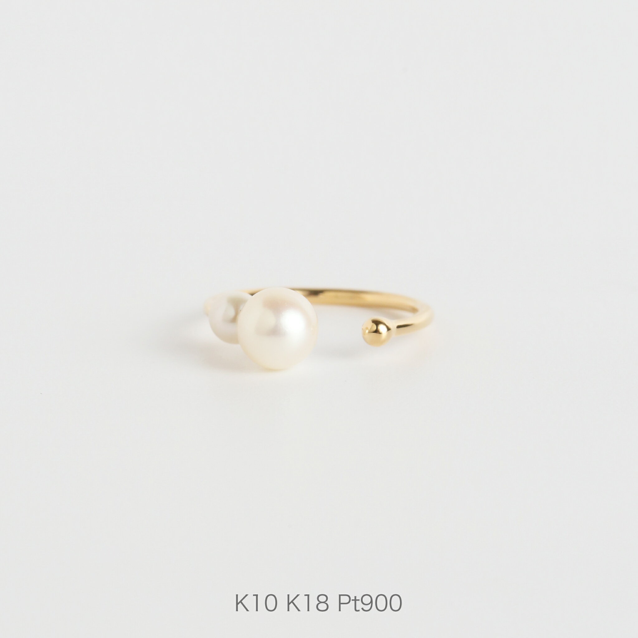 【Pearl Ear Cuff】 K10/K18/pt900 淡水パール イヤーカフ 真珠 パール シンプル 10金 10k k10 18金 18k k18 p...