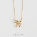 【Ribbon Necklace Diamond】 K10/K18/Pt900 リボン モチーフ ダイヤモンド ネックレス 10金 10k k10 18金 18...