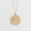 【Rudymoa Long Necklace】 K18/Pt900 透かし柄 モチーフ ロングネックレス アラベスク 地金 ネックレス 18金 18k k18 ...