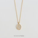 【Oval Pave Necklace】K10/K18/Pt900 パヴェ ダイヤモンド オーバル ネックレス レディース k18 18金 18k k10 10金 …