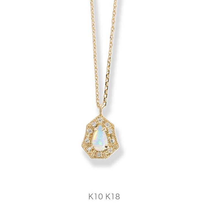 【Dew Leaf Opal Necklace】 K10/K18 ネック