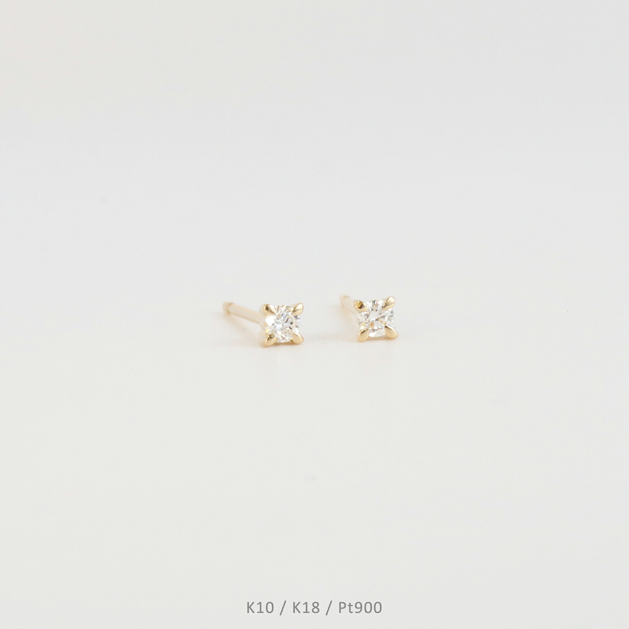 【Petit Stella Pierce】 K10/K18/Pt900 一粒 ダイヤモンド 星 モチーフ ピアス スタッドピアス スター k10金 10k k10 18金 18k k18 pt900 イエローゴールド ピンクゴールド ホワイトゴールド プラチナ レディース 華奢 小さめ 控え目 両耳 プレゼント ギフト