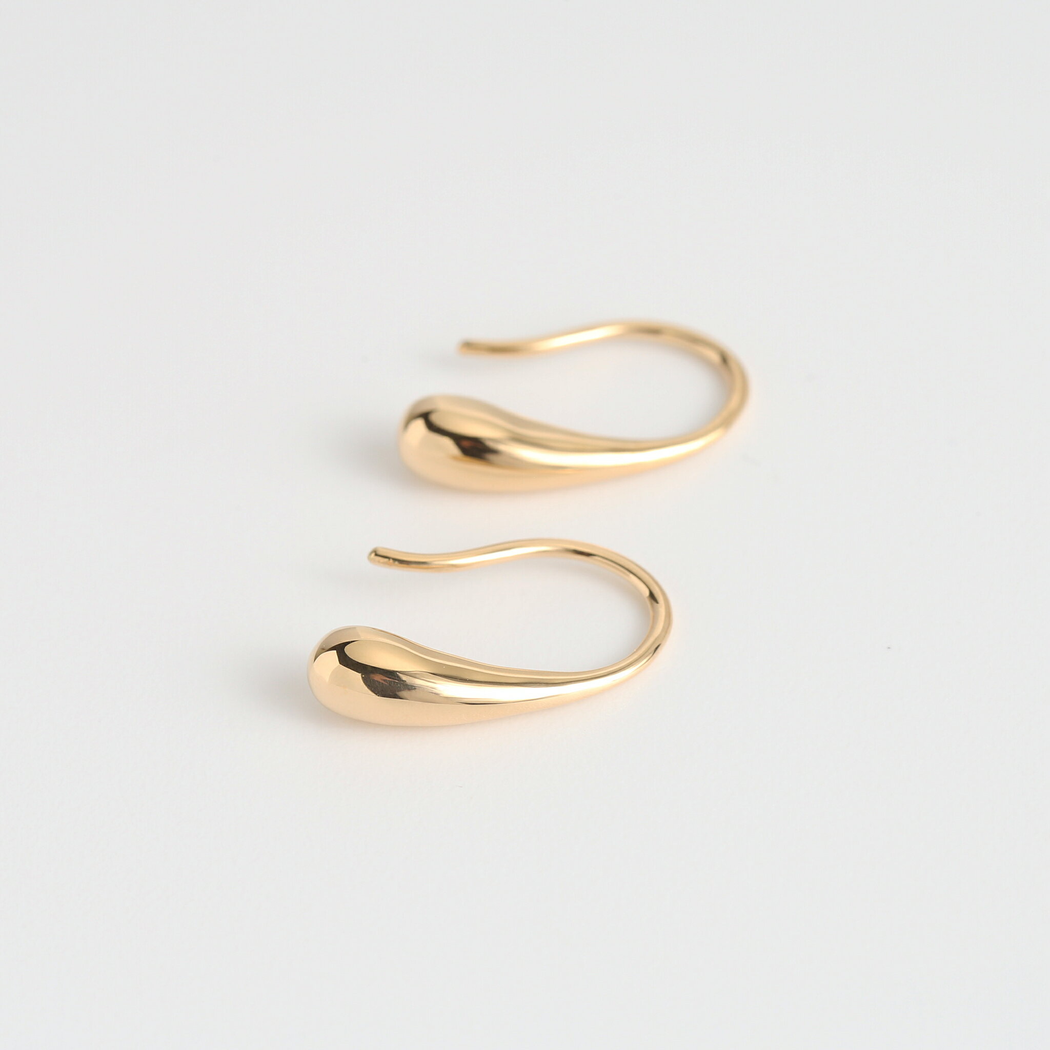 【Drop Hook Pierce】 K10/K18/Pt900 雫 モチーフ 地金 フックピアス ドロップ 10金 10k k10 18金 18k k18 pt900 ゴールド ピンクゴールド ホワイトゴールド プラチナ レディース シンプル 両耳 プレゼント ギフト