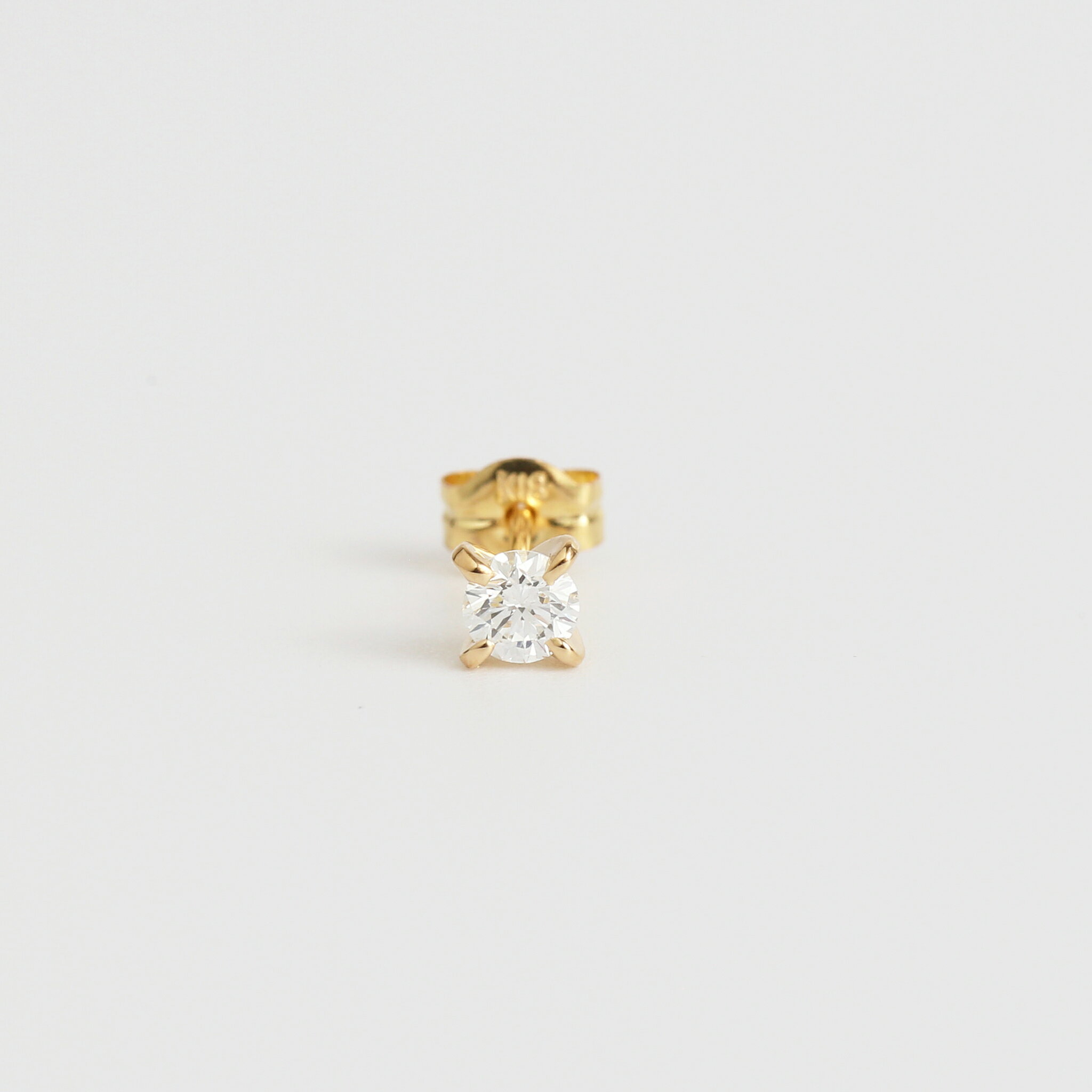 Rakuten - 【Solitaire Pierce | Brilliant 0.15ct】 K18 ダイヤモンド ピアス スタッドピアス 18k k18 イエローゴールド レディース 片耳 プレゼント ギフト