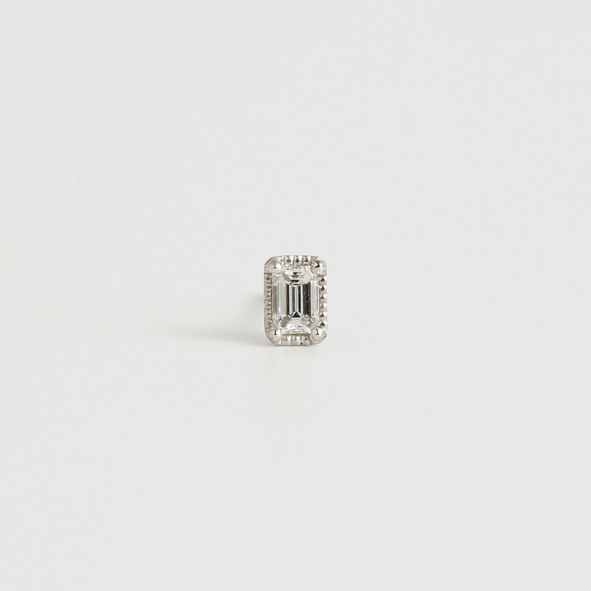 Tourmaline - 【Grace Stud | Fancy Cut Diamond Pierce | Emerald】 Pt900 エメラルドカット ダイヤモンド ピアス スタッドピアス プラチナ レディース 片耳 プレゼント ギフト