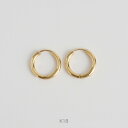 【Basic Hoop Pierce M】 K18ゴールド フープピアス 地金 18金 18k レディース シンプル 小ぶり 両耳 プレゼント ギフト(4)