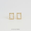 楽天Avaron STANDARD JEWELRY【Rectangle Diamond Pierce】 K10/K18/Pt900 ダイヤモンド レクタングル ピアス レディース k18 18金 18k k10 10金 10k pt900 ゴールド ピンクゴールド ホワイトゴールド プラチナ 四角 両耳用 プレゼント ギフト