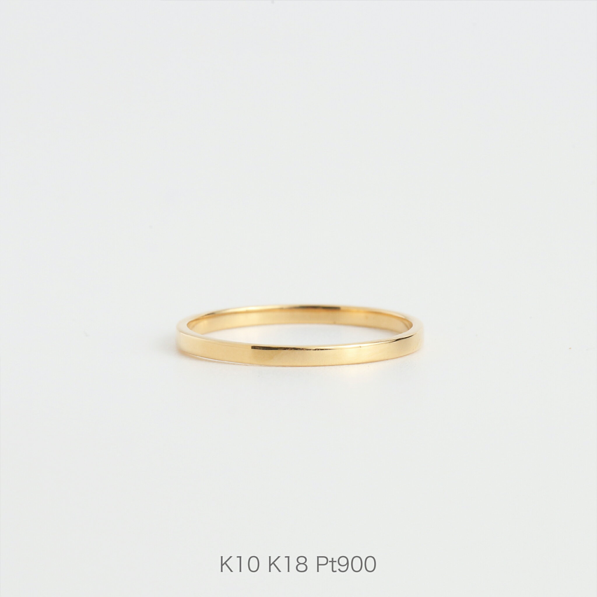 【Nude Plate Ring / Slender】 K10/K18/Pt900 平打ち 地金 リング 指輪 結婚指輪 マリッジリング ペア レディース 10...