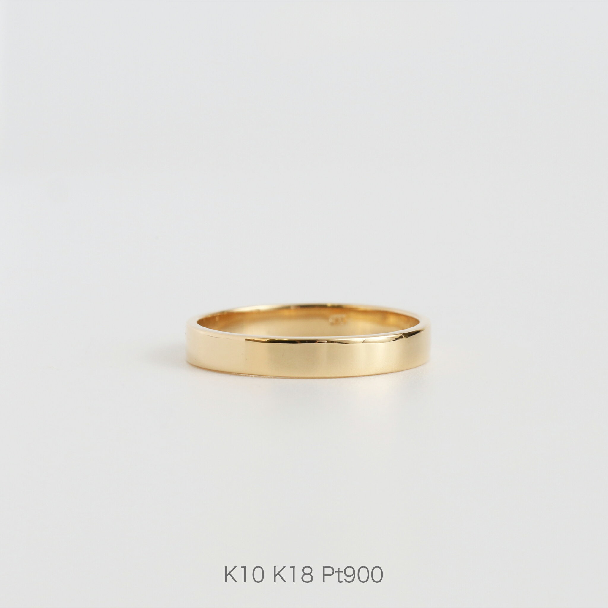 【Nude Plate Ring / Medium】 K10/K18/Pt900 平打ち 地金 リング 指輪 結婚指輪 マリッジリング ペア レディース 10金...